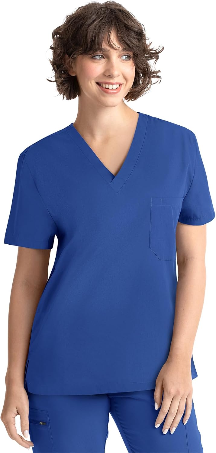 Tru Basic Unisex V-Neck 1-Pocket Scrub Top 10101 - Royal Blue