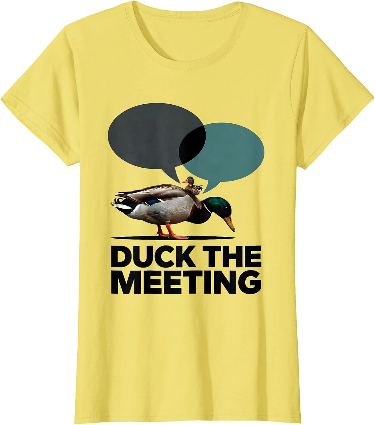 Duck The Meeting Funny Duck Hunter Hunting Humor T-Shirt - Lemon Yellow