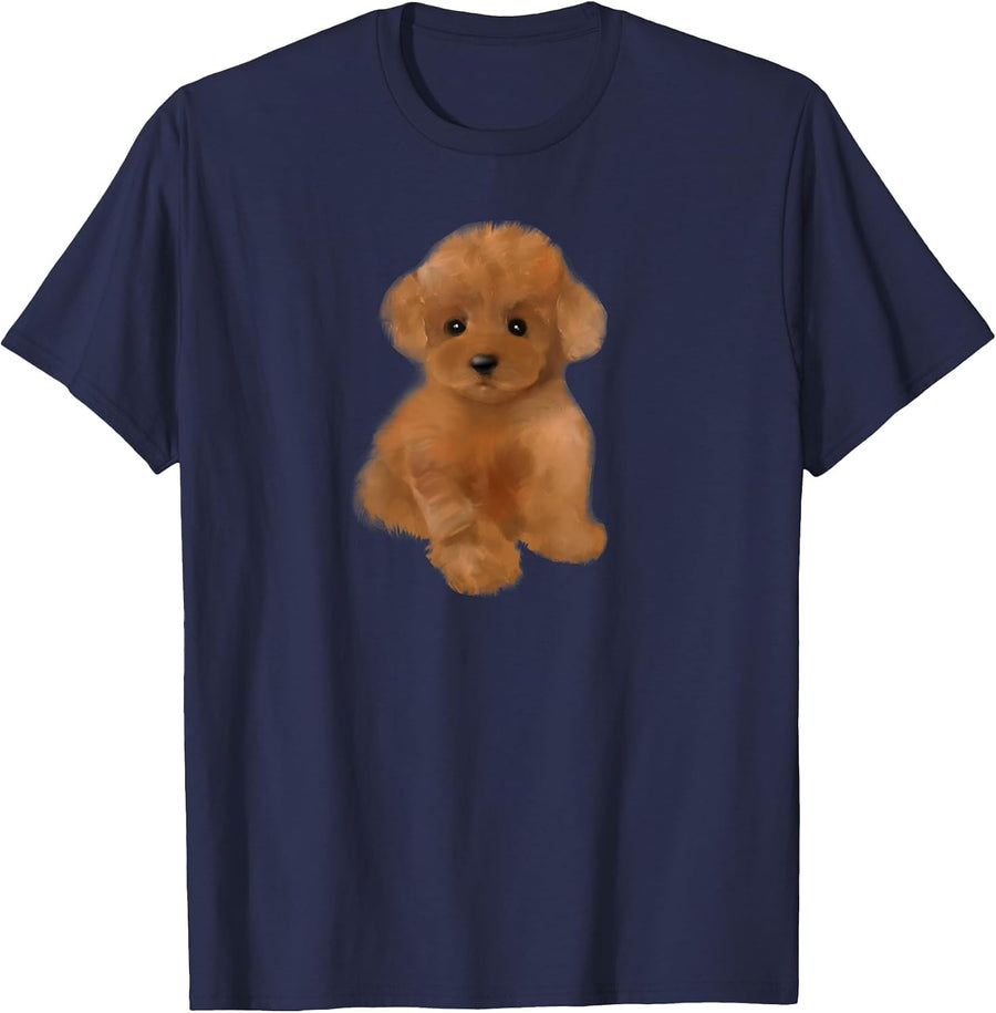Toy Poodle Dog,Breed,mini Poodle Puppy T-Shirt - Navy Blue