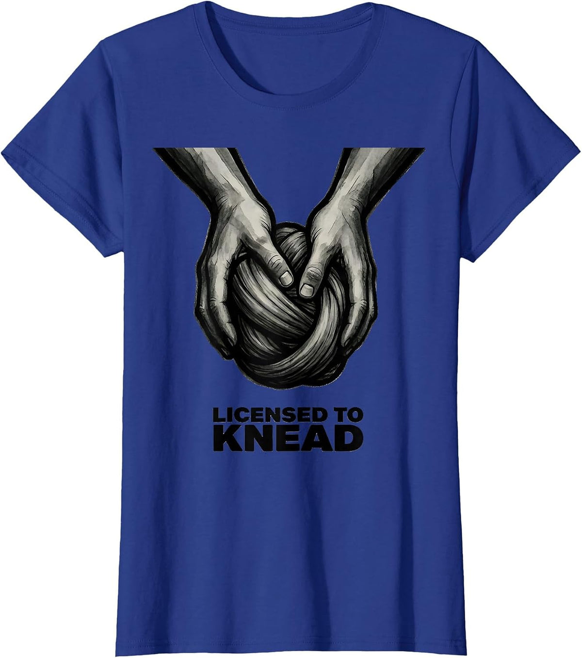 Women's Licensed To Knead Funny Massage Therapist Occupational Pun T-Shirt - Royal Blue