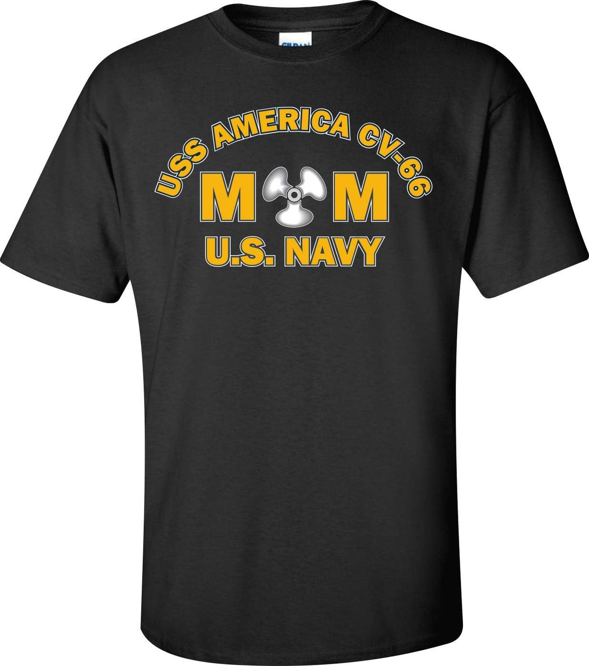 USS America CV-66 Rate MM Machinists Mate T-Shirt - Black