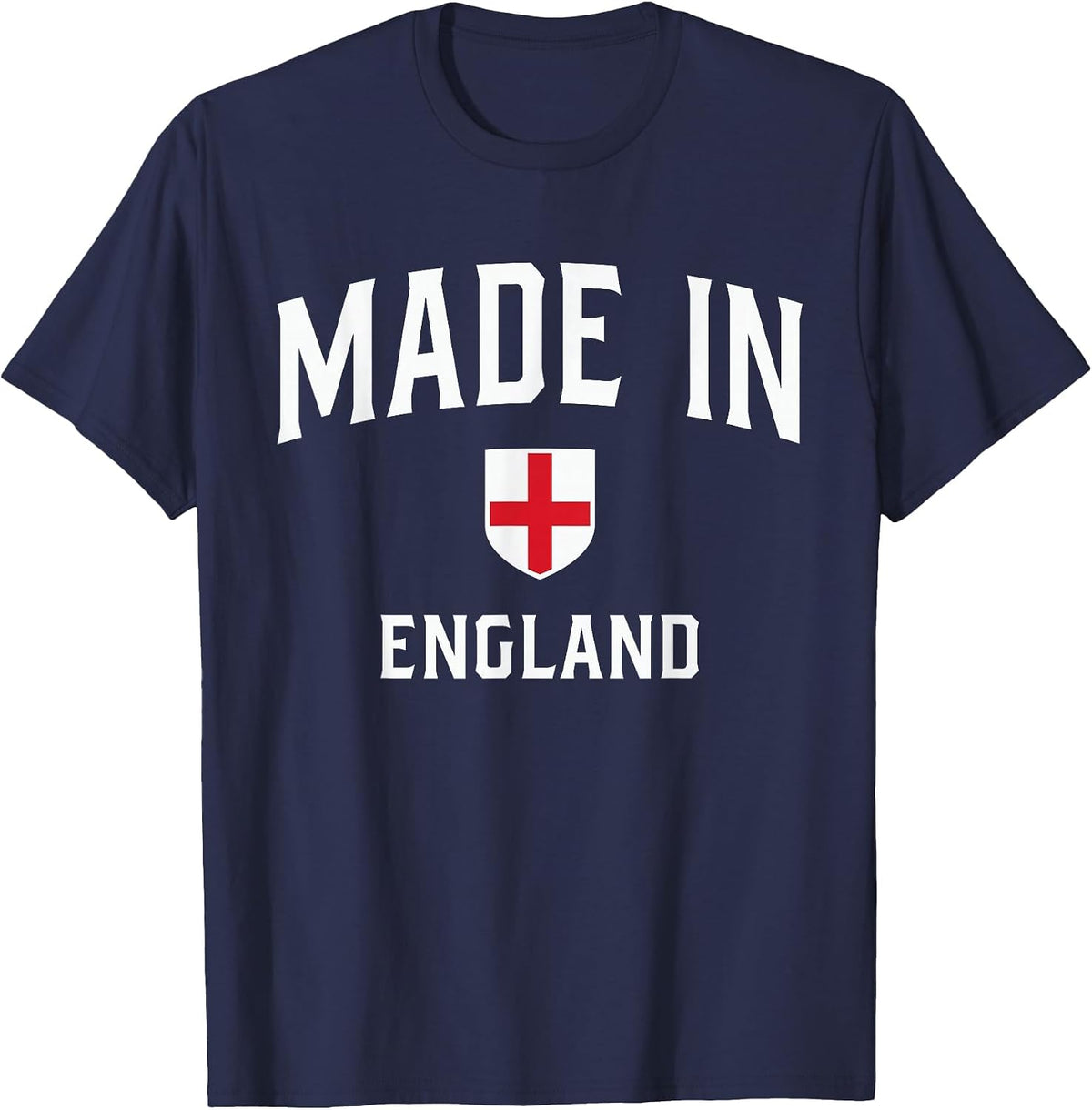 Made in England Flag Patriot Shield T-Shirt - Navy Blue
