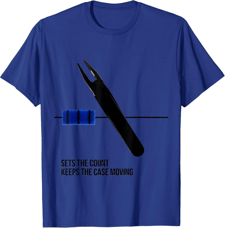 Sets The Count Keeps The Case Moving Surgical Tech Humor T-Shirt - Royal Blue