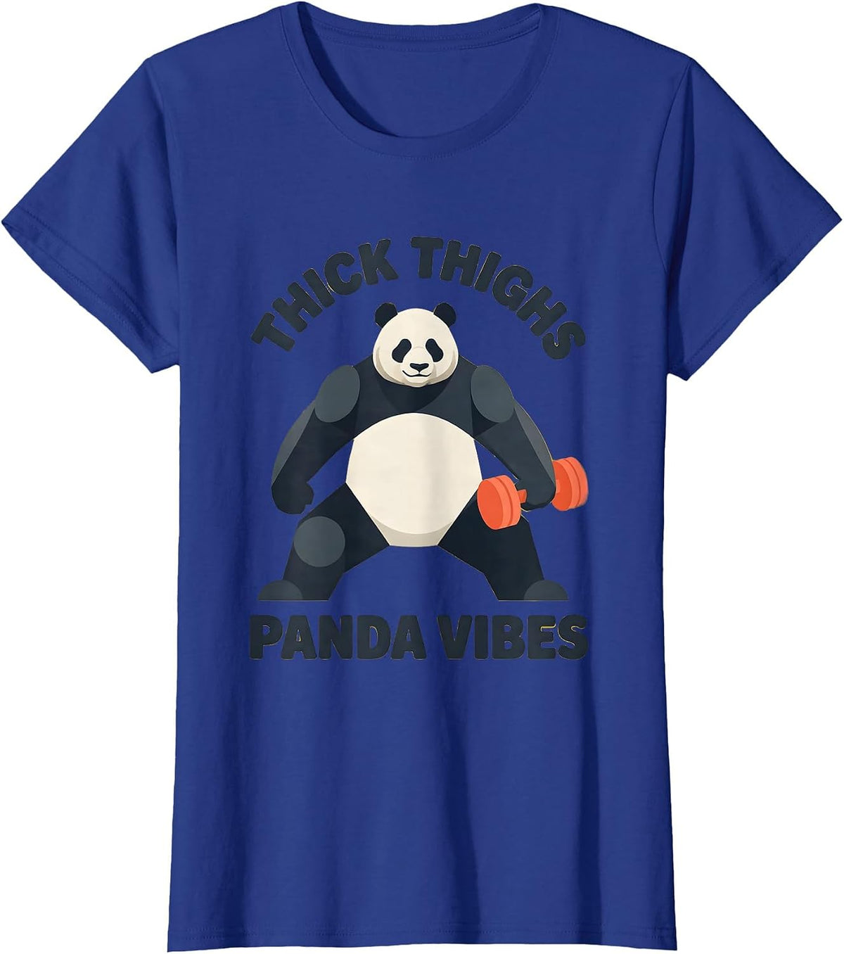 Women's Thick Thighs Panda Vibes Iron Panda Fitness T-Shirt - Royal Blue