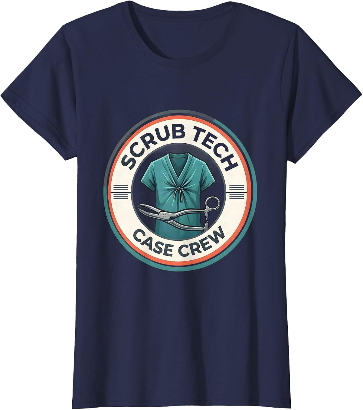 Women's Scrub Tech Case Crew Funny Surgical Tech Scrub Tech Gift T-Shirt - Navy Blue