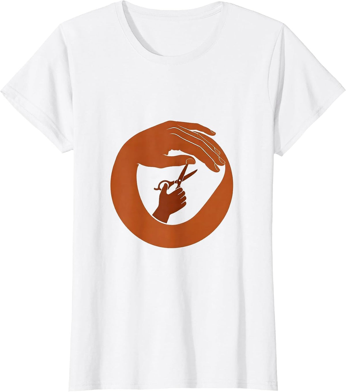 Women's Paraprofessional Guiding Hands Scissors Art T-Shirt - White