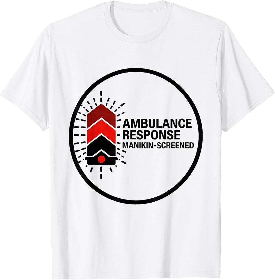 Men's Ambulance Response Manikin-Screened Funny EMT Paramedic Gift T-Shirt - White