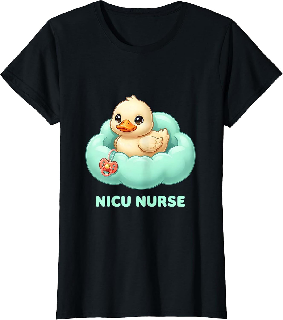 NICU Nurse Cute Kawaii Duckling Pediatric Nurse Practitioner T-Shirt - Black