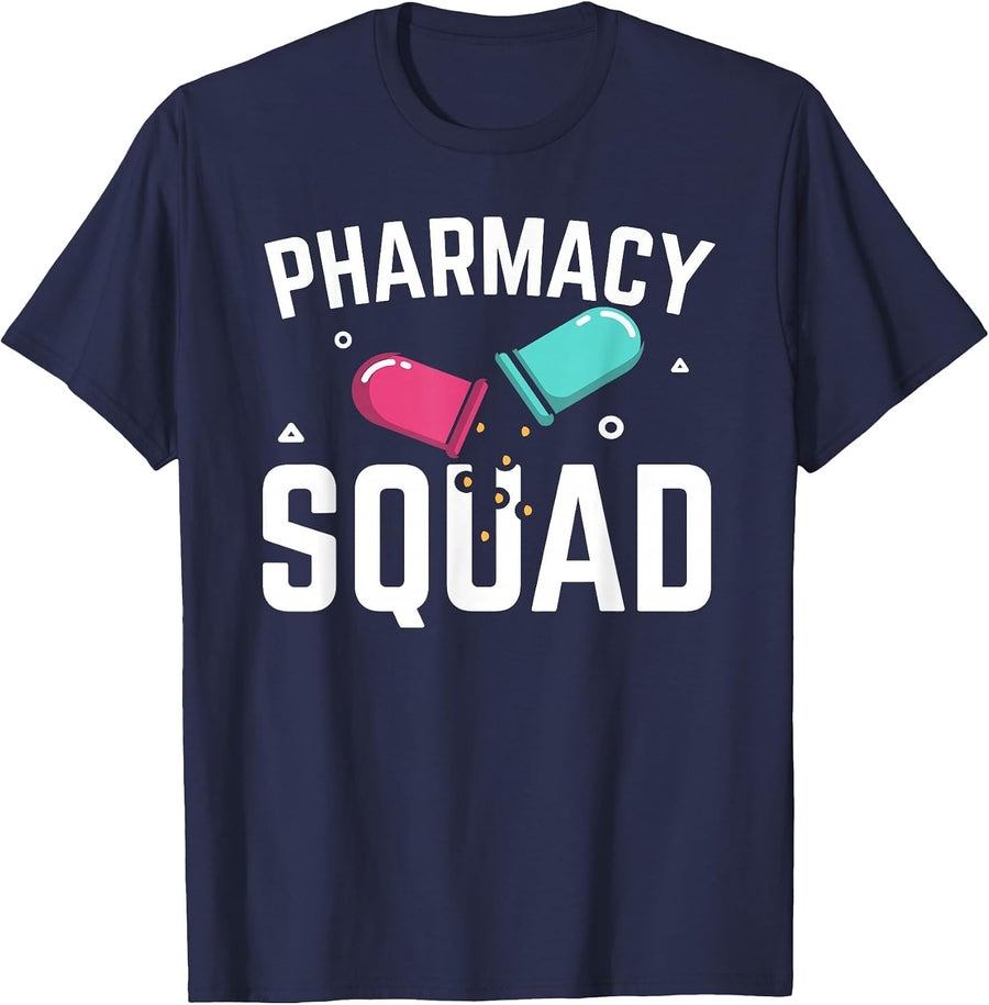 Pharmacy Squad Pharmacist Pharm Technician T-Shirt - Navy Blue