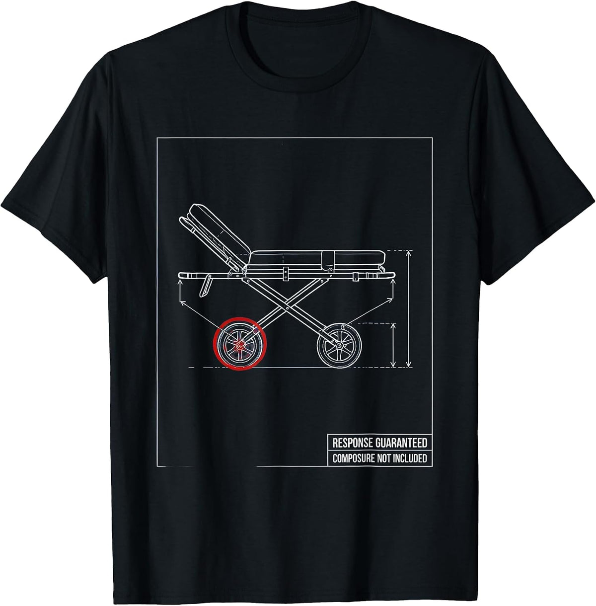 Men's Response Guaranteed Composure Not Included Funny EMT T-Shirt - Black