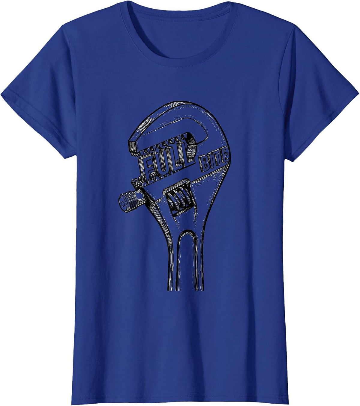 Women's Full Bite Oilfield Worker Rugged Occupational Pride Tough T-Shirt - Royal Blue
