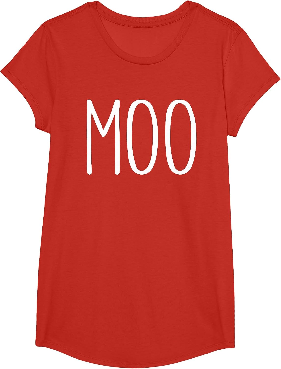 Moo Shirt Funny Adult Men Women Cow Goes Moo Costume T-Shirt - Girls Red