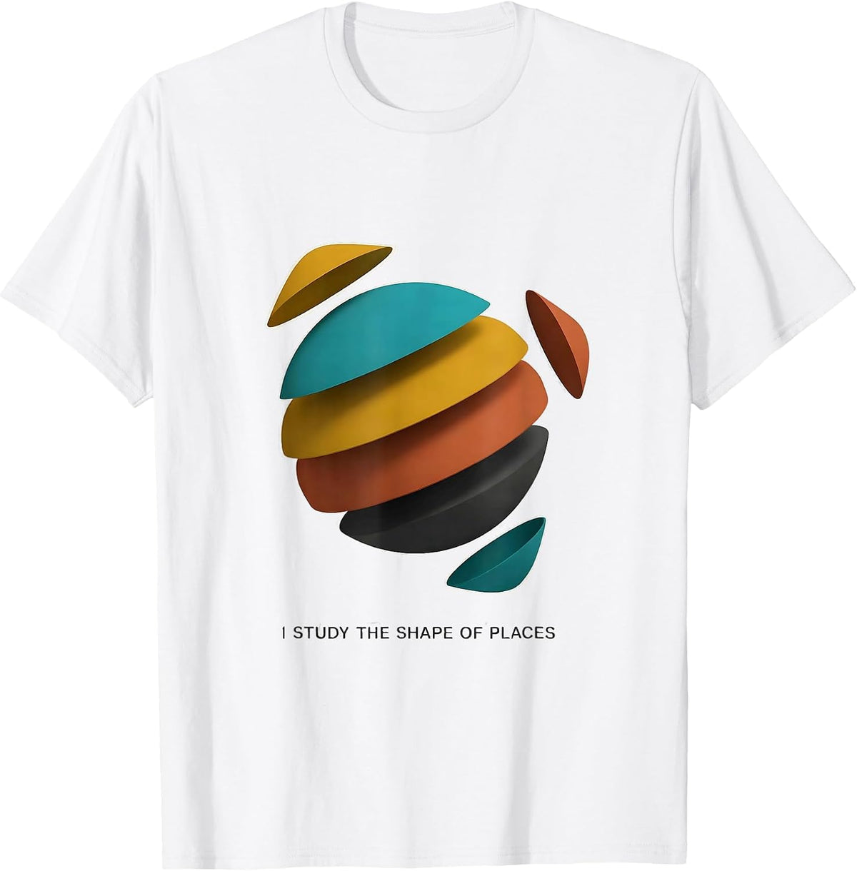 I Study The Shape Of Places Midcentury Modern Geography T-Shirt - White