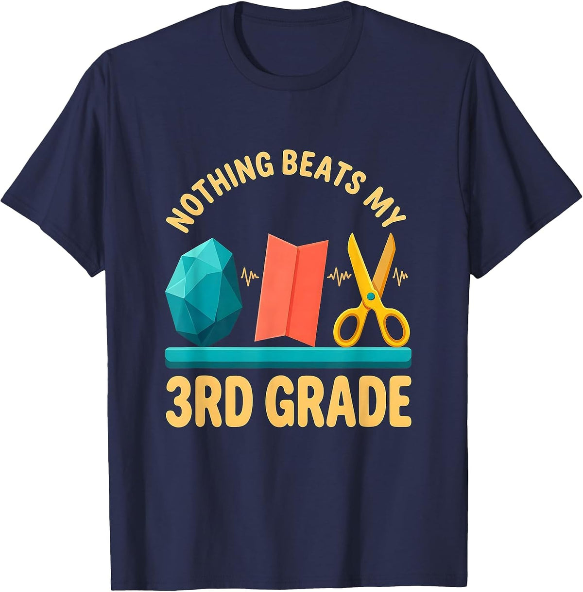 Nothing Beats My 3rd Grade Funny Back to School Book Lover T-Shirt - Navy Blue