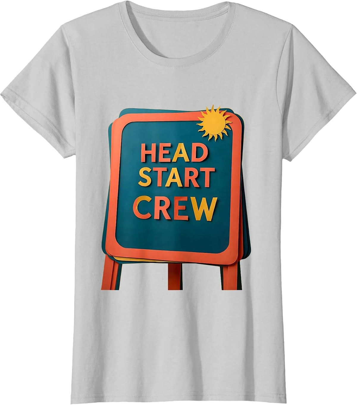 Women's Head Start Crew Sentimental Preschool Teacher Early T-Shirt - Silver Grey
