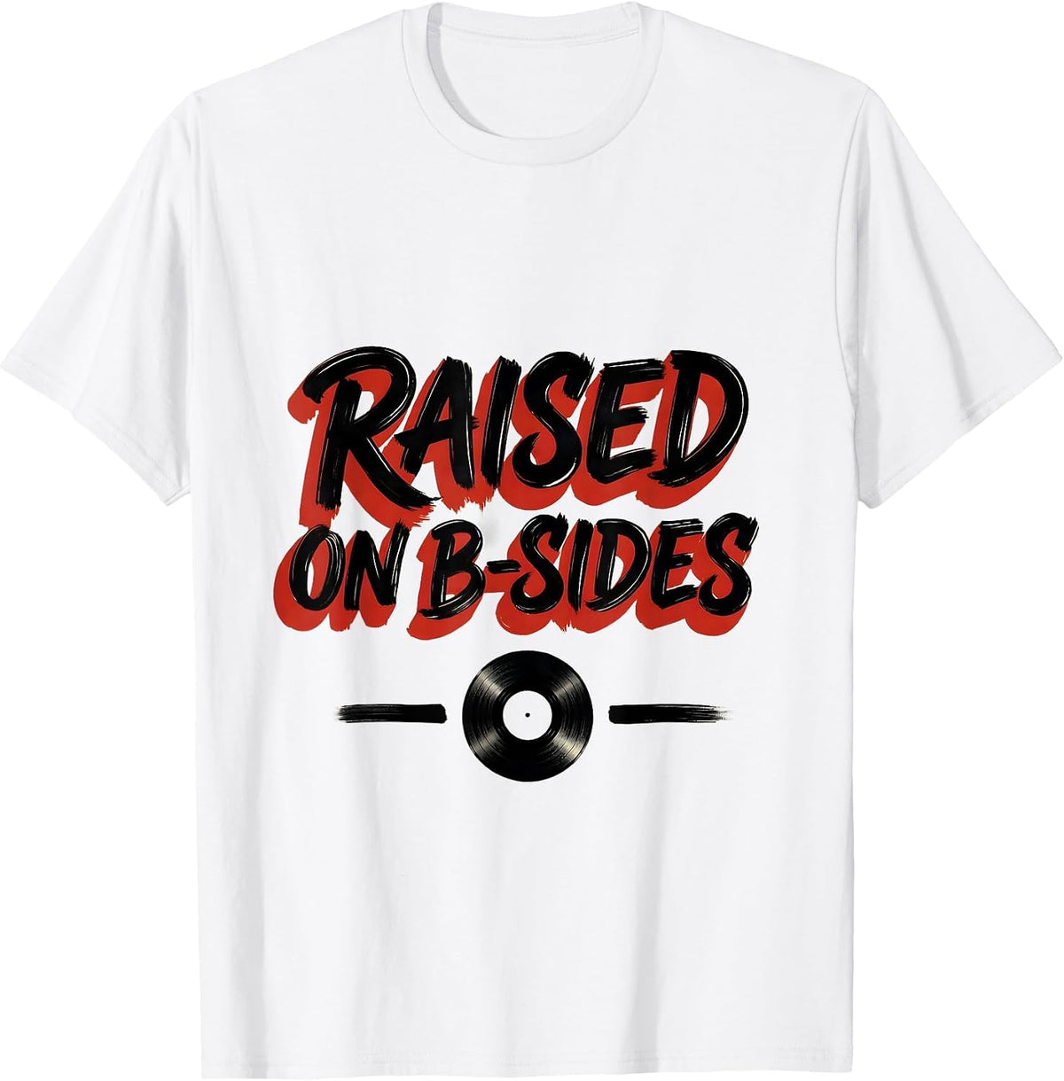 Men's Raised On B-Sides Vintage 90s Hip-Hop Rap Lyric Nostalgia T-Shirt - White