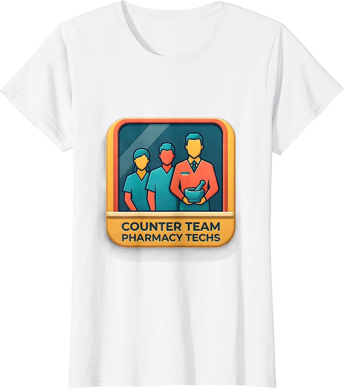 Women's Counter Team Pharmacy Techs Funny Pharmacy Tech Crew Gift T-Shirt - White