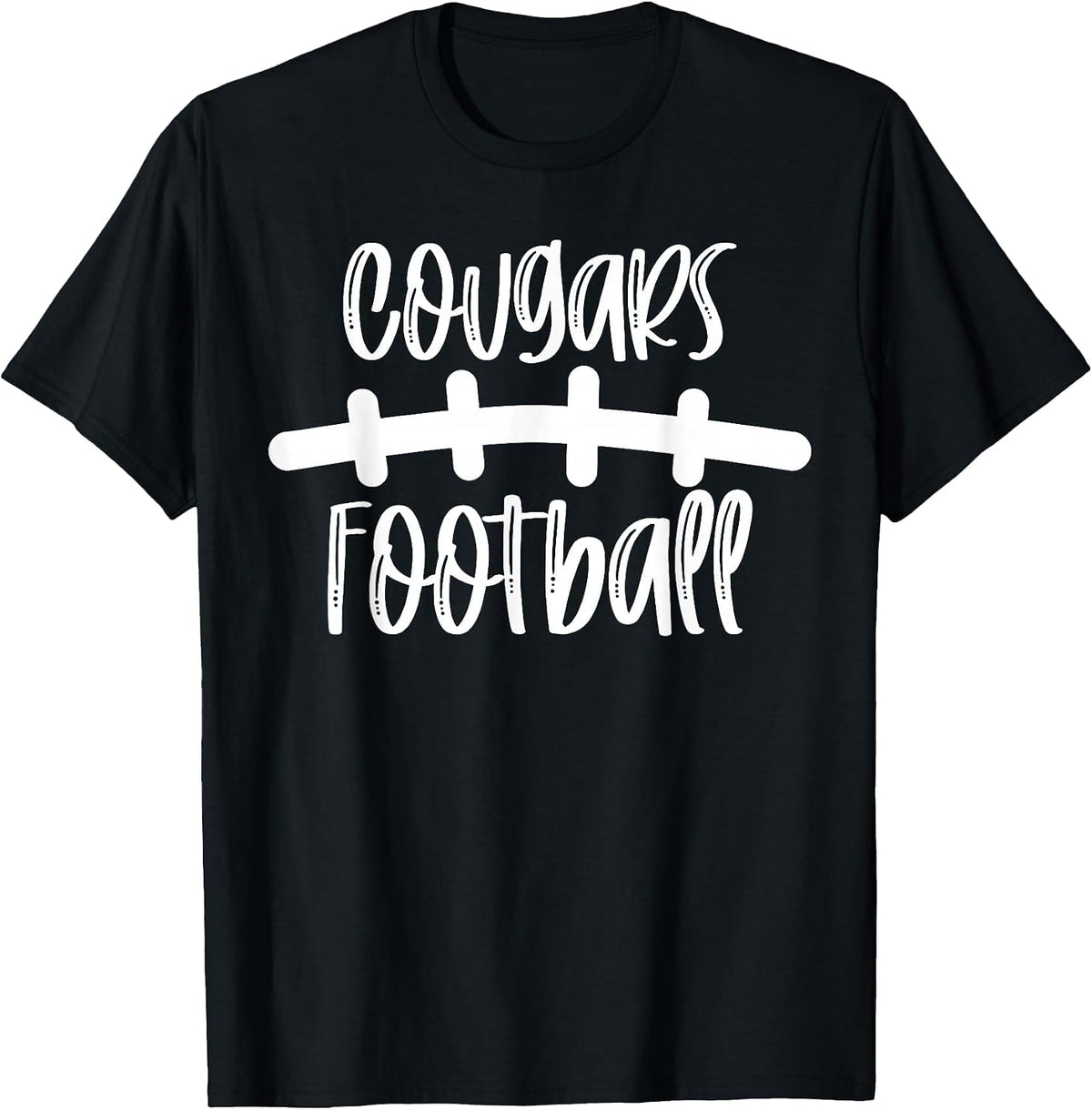 Cougars Football School Spirit Team Mascot Game Night T-Shirt - Black