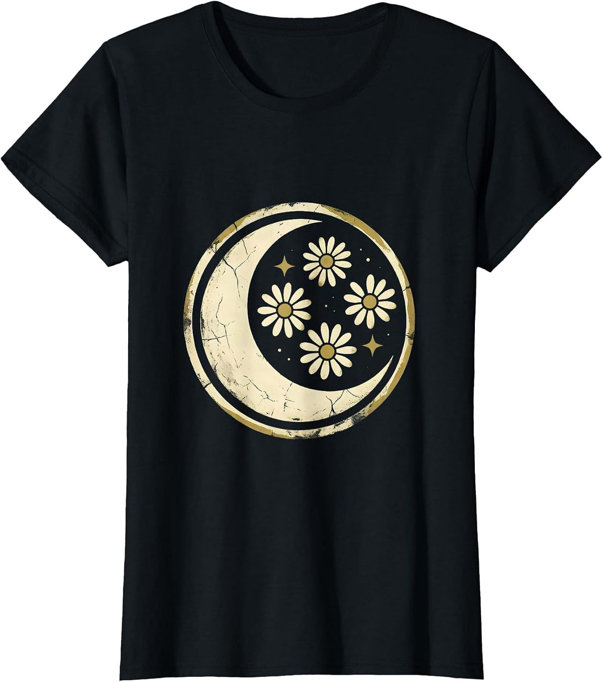 Virgo Wildflower Meadow Botanical Astrology Design T-Shirt - Black