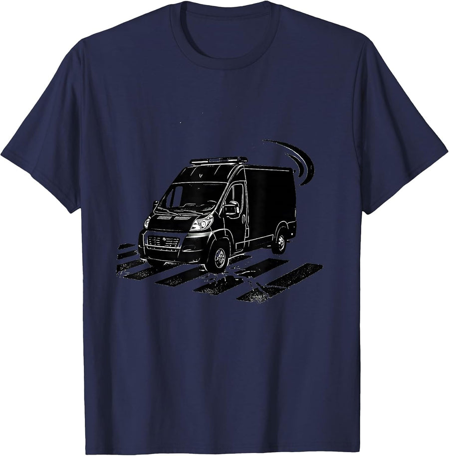 Ambulance Stamp EMT Paramedic EMS Humor T-Shirt - Navy Blue