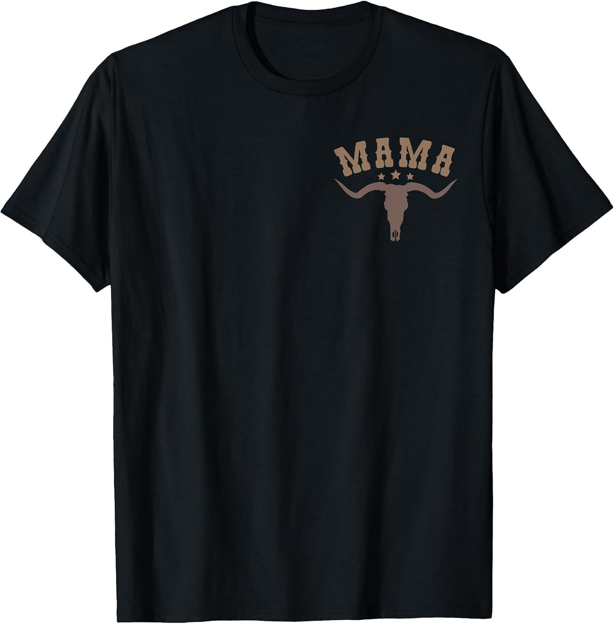 Mama Skull Highland Cow Boy Western Rodeo Family Matching T-Shirt, Men, Black, Medium - As Pictured