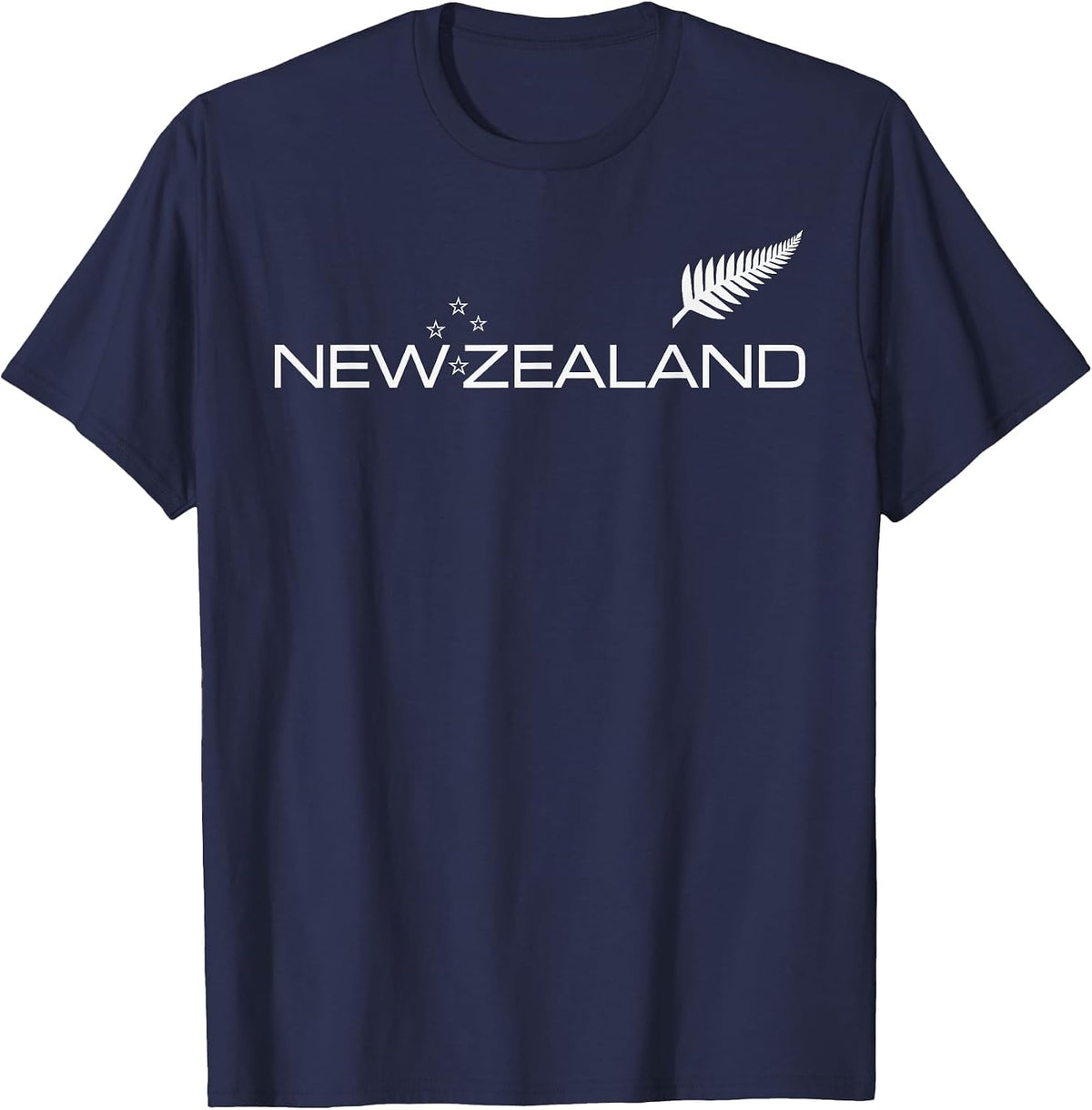 NEW Zealand Fern Flag Athletic Sports Style TEE T-Shirt - Navy Blue