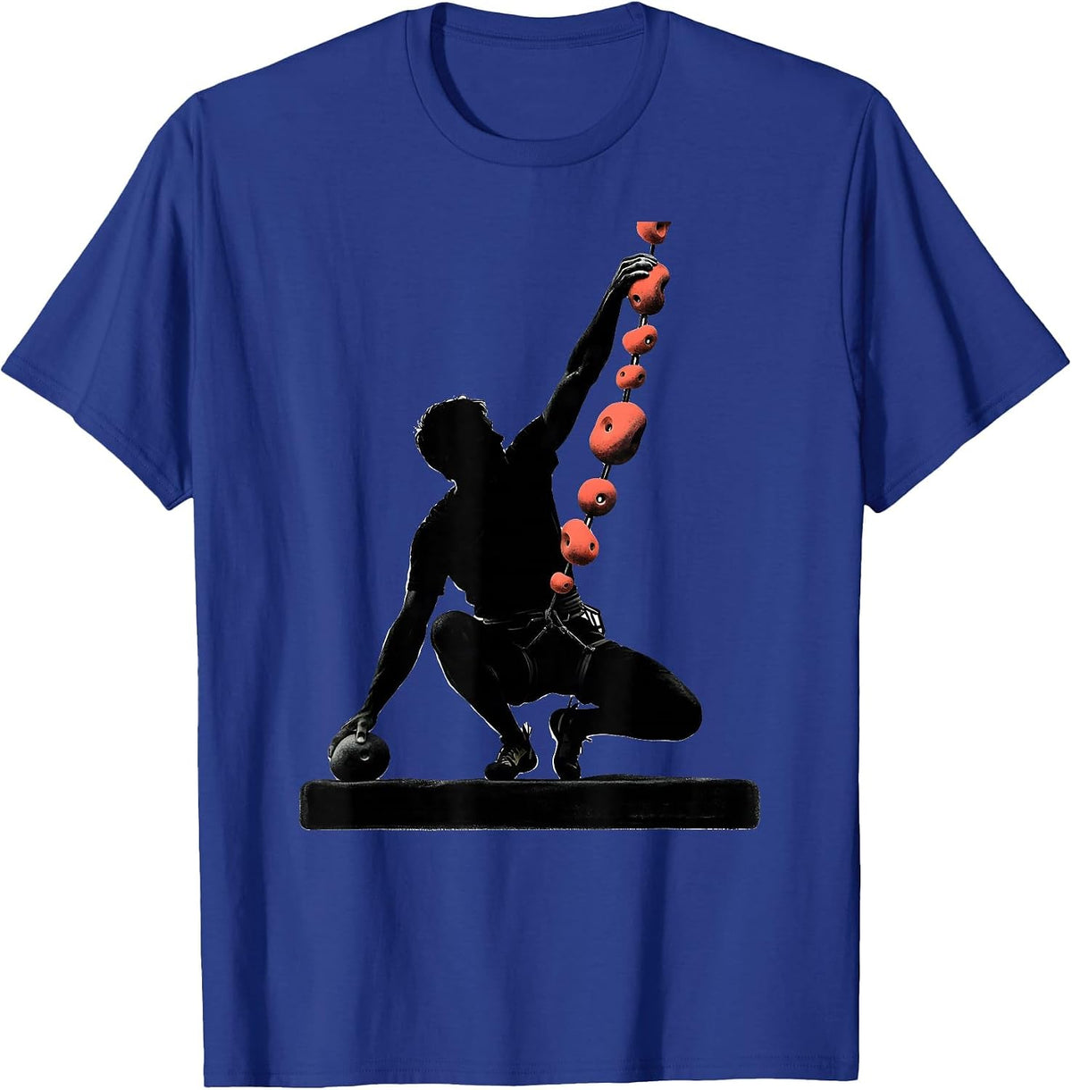 Climber Silhouette Bouldering Humor Rock Climbing Gift T-Shirt - Royal Blue