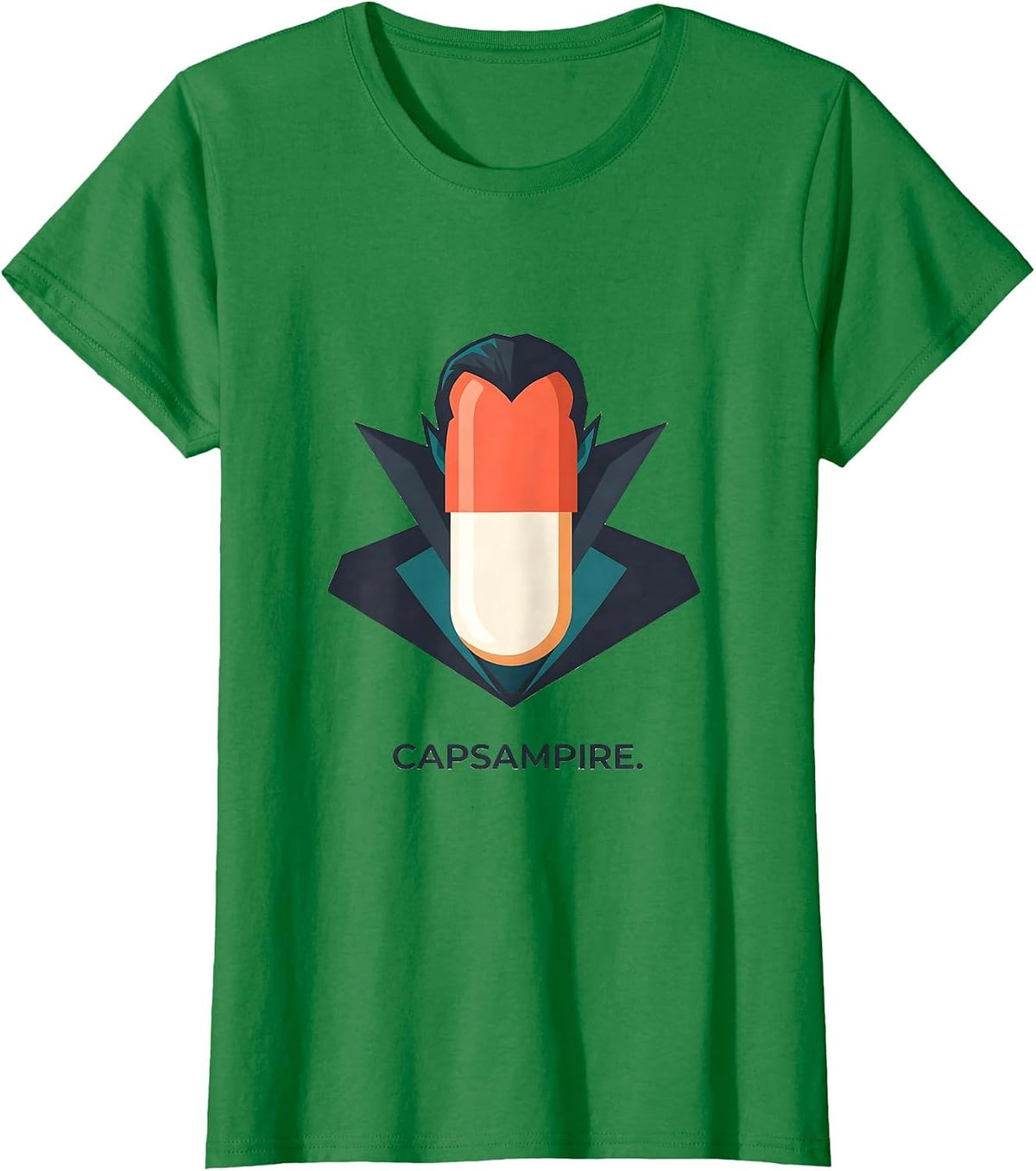 Women's Capsampire Funny Pharmacy Halloween Pharmacist Tech Crew T-Shirt - Kelly Green