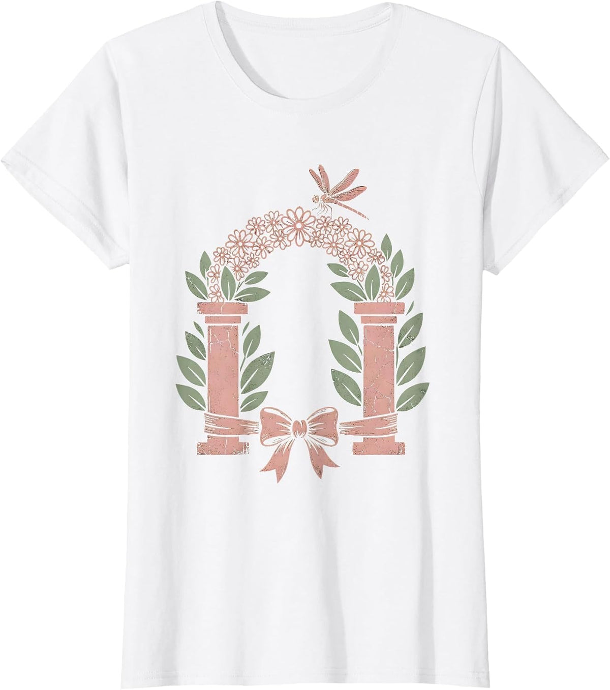 Bridal Wedding Arch with Climbing Roses Graphic T-Shirt - White