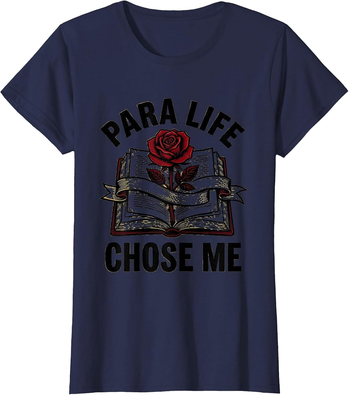 Women's Para Life Chose Me Paraprofessional Design T-Shirt - Navy Blue