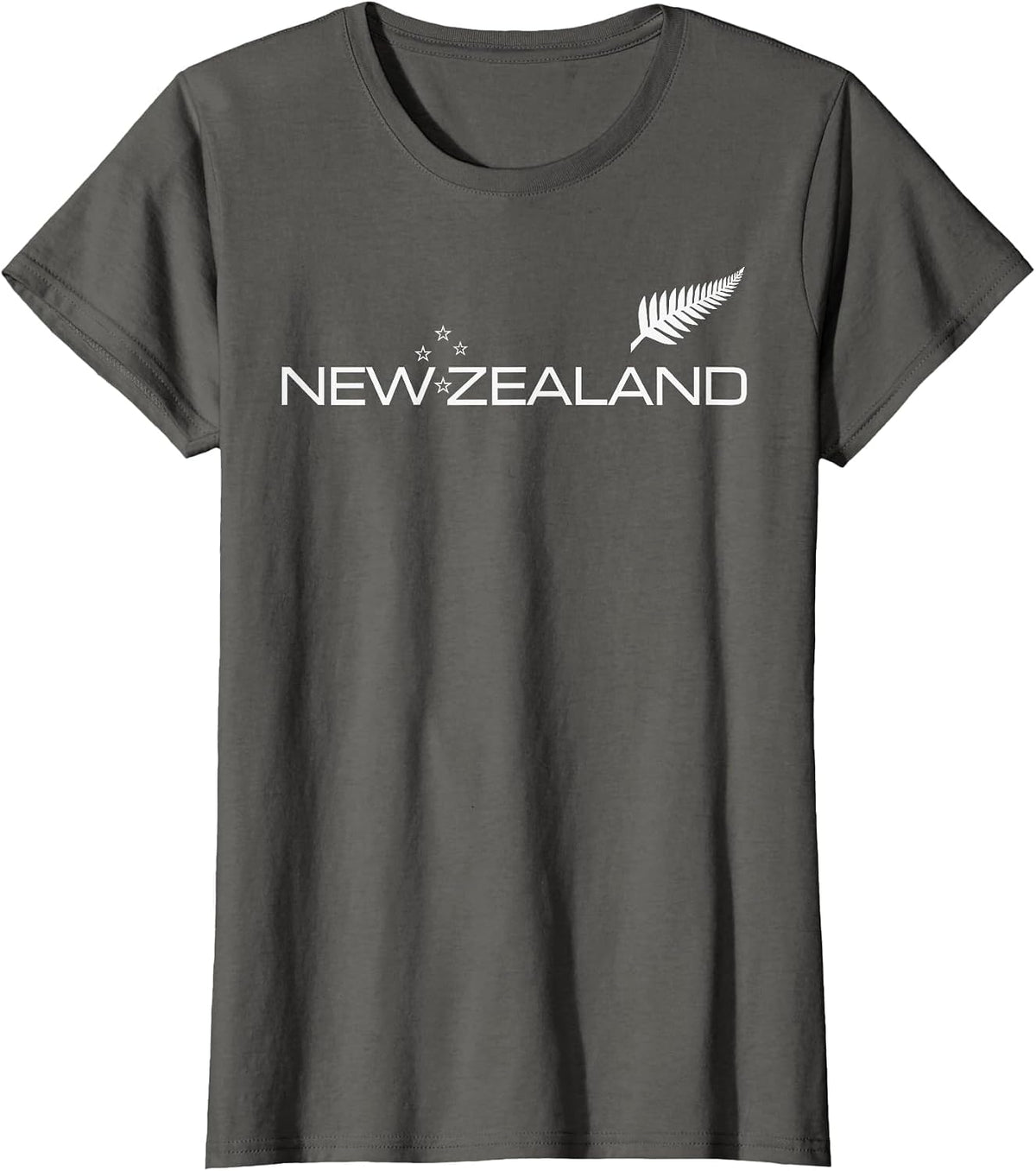 NEW Zealand Fern Flag Athletic Sports Style TEE T-Shirt - Asphalt Grey