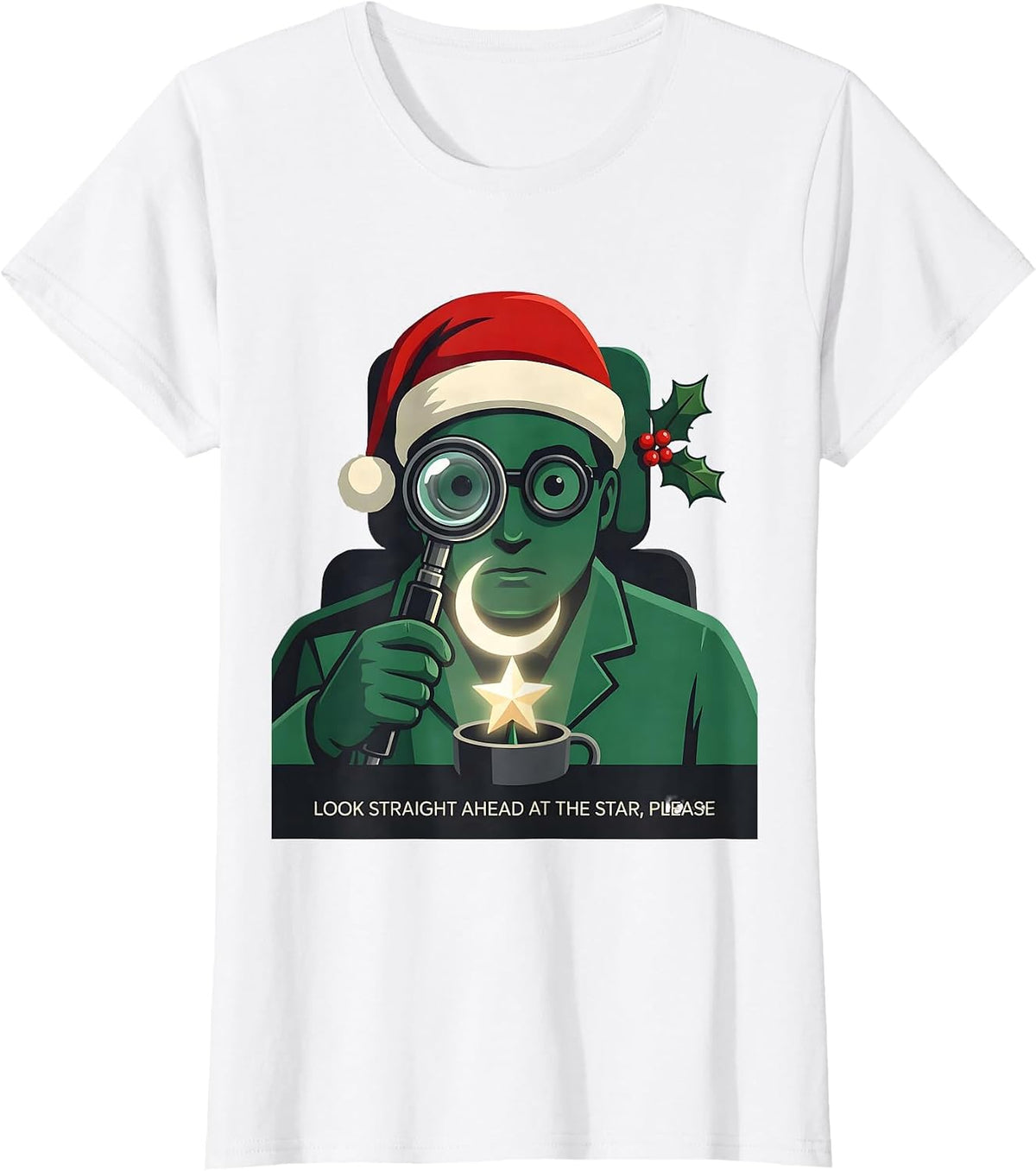 Women's Look Straight Ahead At The Star, Please Funny Optometrist T-Shirt - White