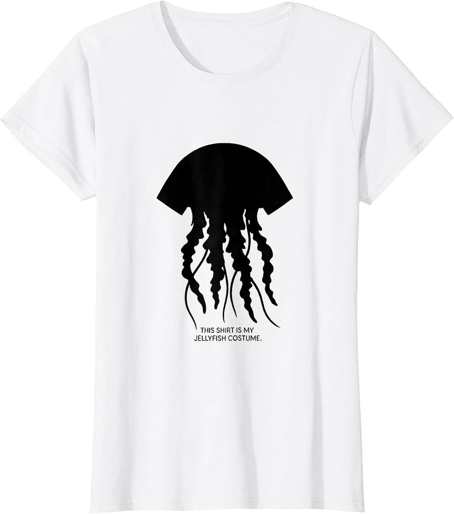 Women's This Shirt Is My Jellyfish Costume Minimalist Halloween T-Shirt - White