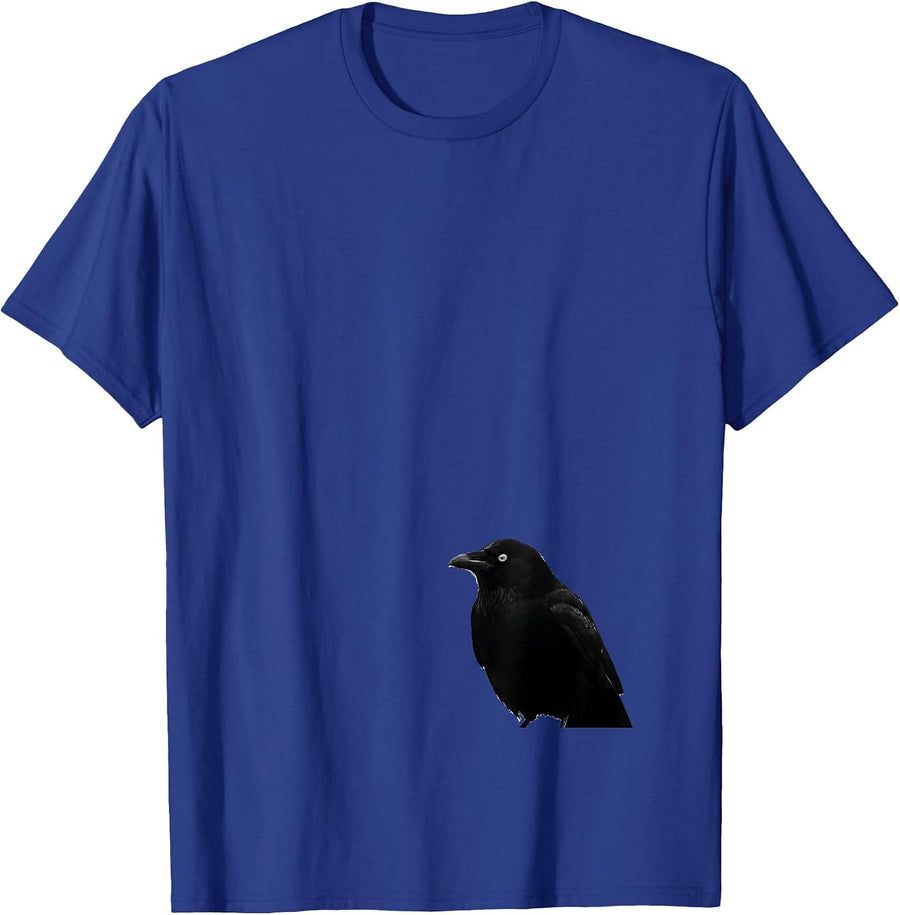 Black Crow Silhouette Gothic Humor Dark Bird Novelty T-Shirt - Royal Blue