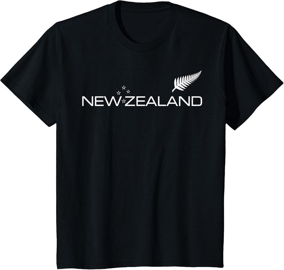 NEW Zealand Fern Flag Athletic Sports Style TEE T-Shirt - Black