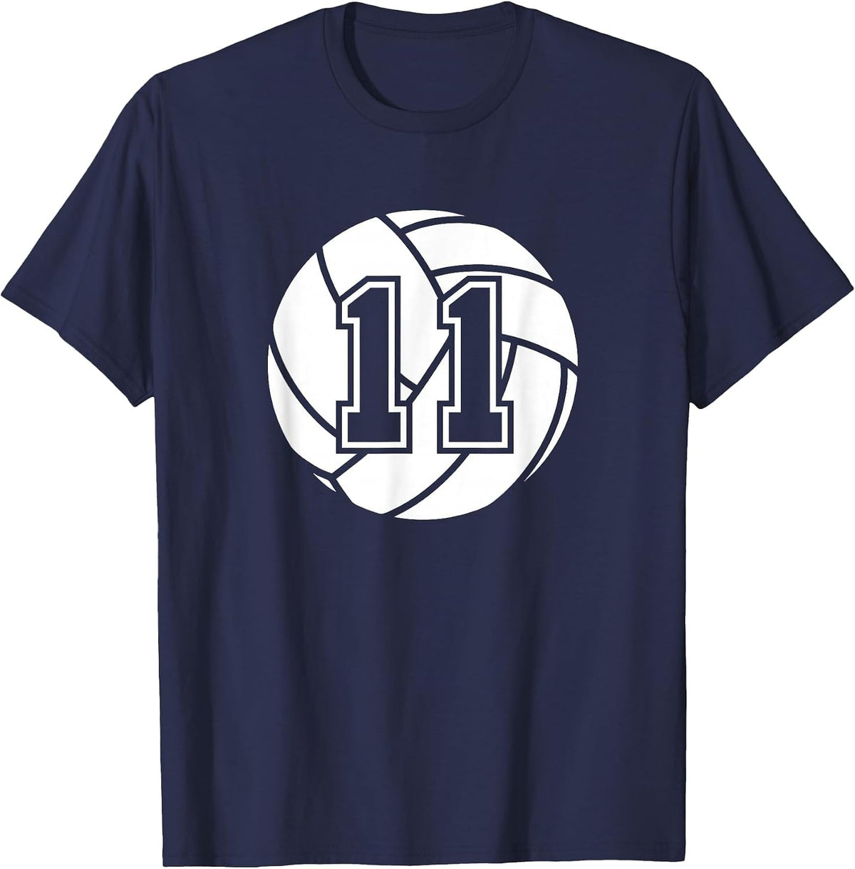 Volleyball Player #11 Volleyball Mom Dad Jersey Number 11 T-Shirt - Navy Blue