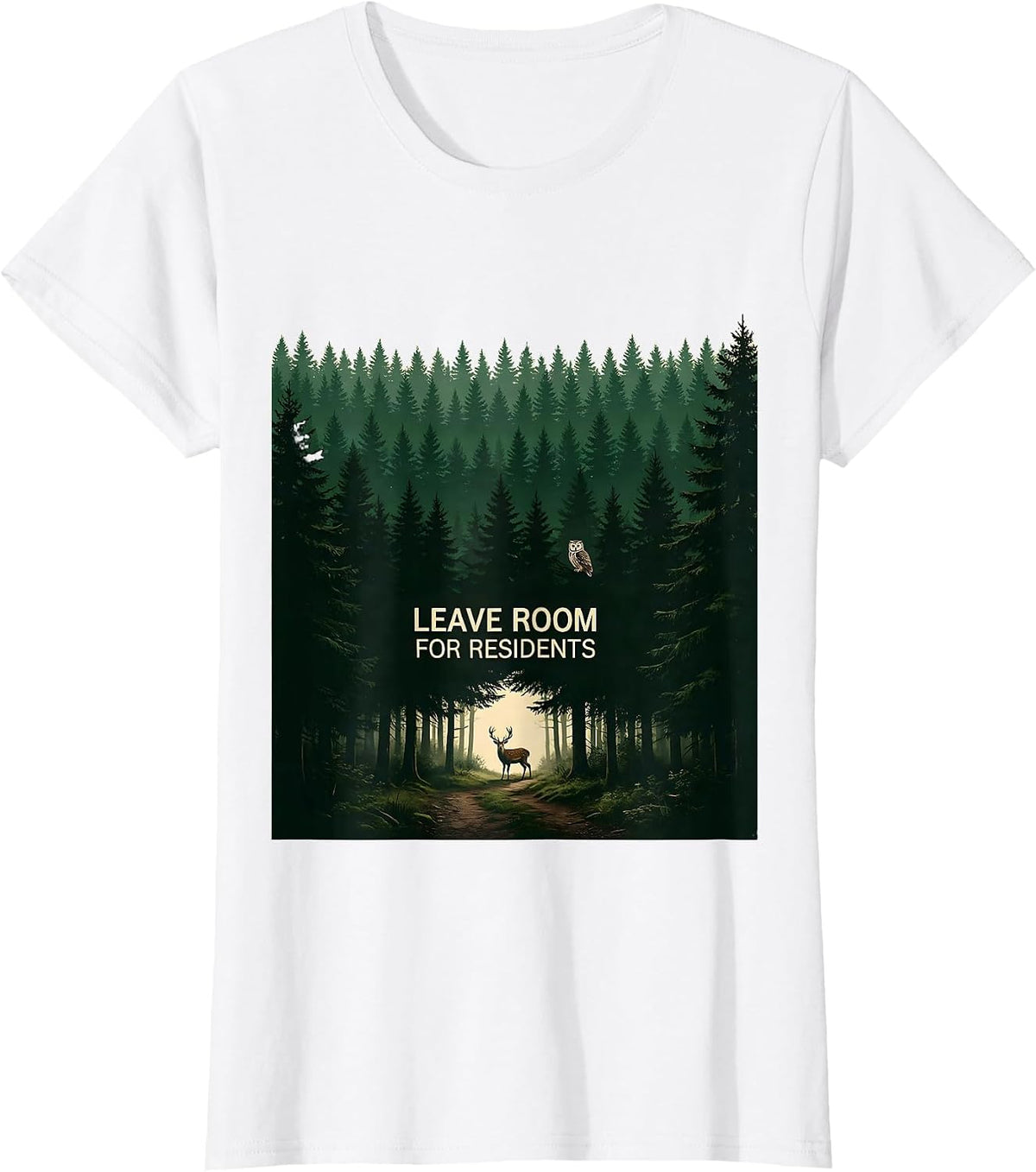 Leave Room For Residents Vintage Forest Wildlife Nature T-Shirt - White