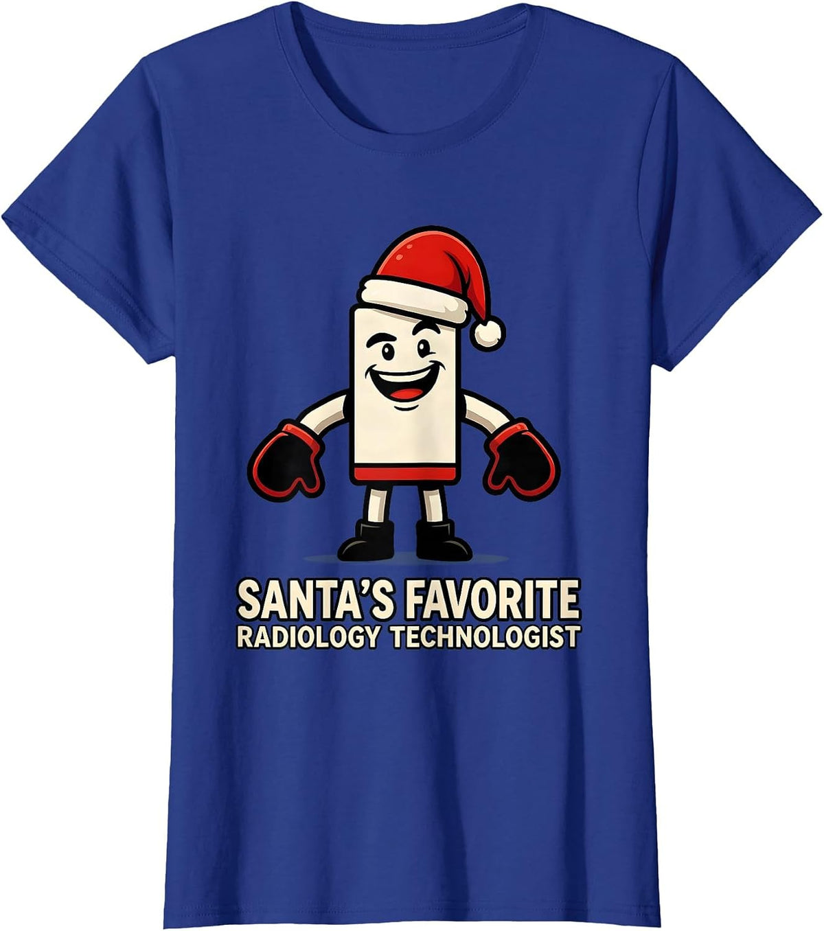 Women's Santa's Favorite Radiology Technologist Funny T-Shirt - Royal Blue