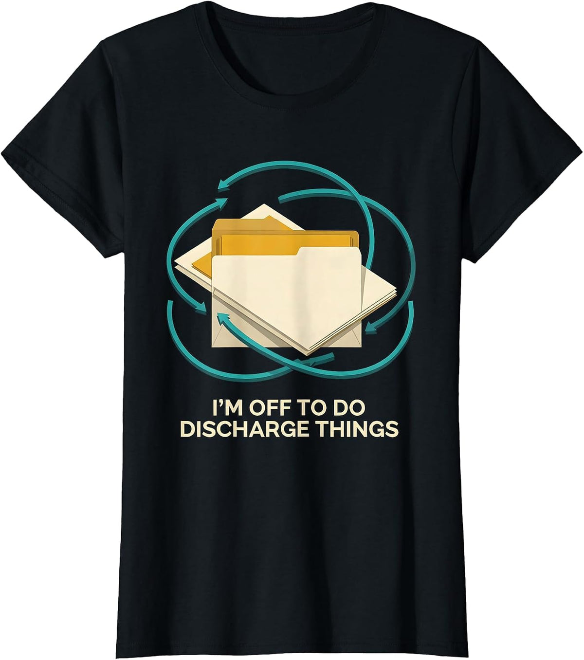 I'm Off To Do Discharge Things Midcentury Modern Social T-Shirt - Black
