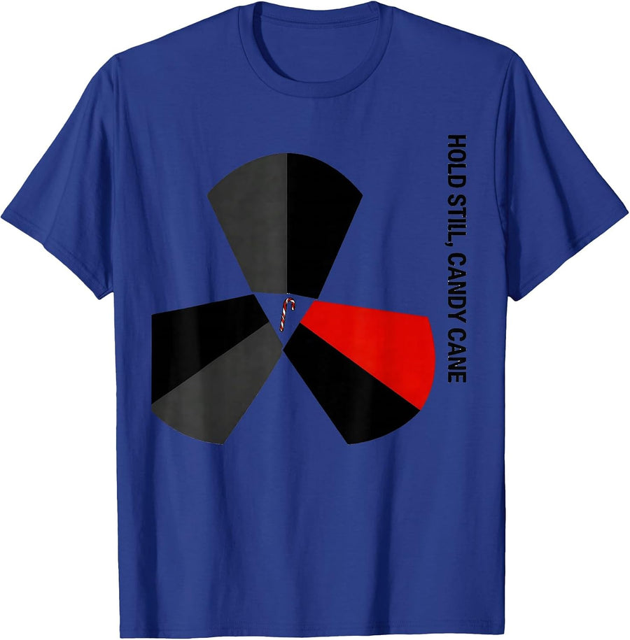Hold Still Candy Cane Minimalist Radiology Tech Christmas T-Shirt - Royal Blue