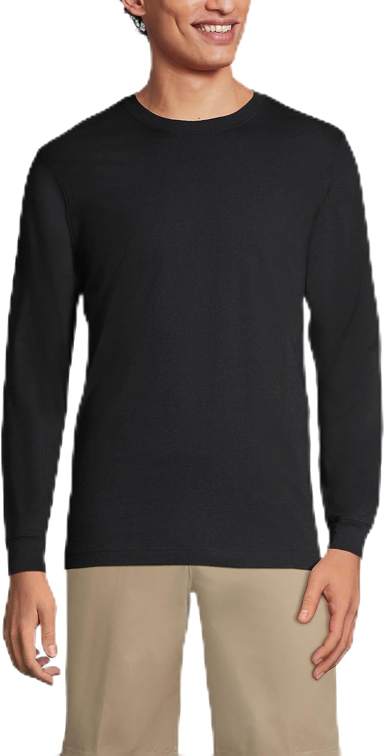 Lands' End Men's Long Sleeve Uniform T-Shirt - Black
