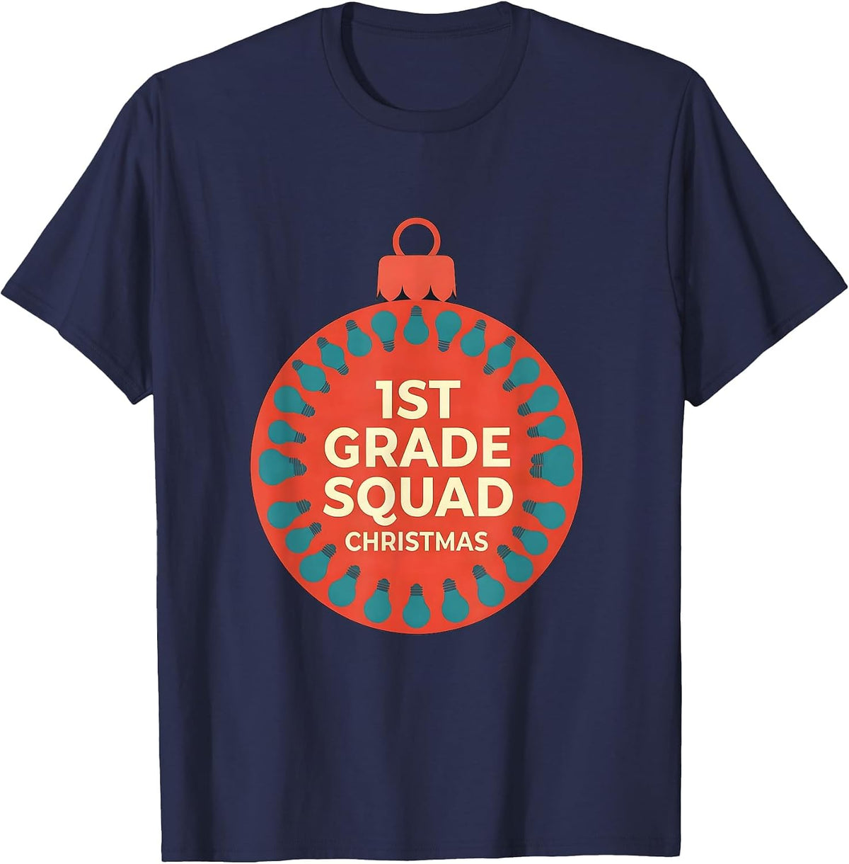 1st Grade Squad Christmas Funny Teacher Christmas Squad T-Shirt - Navy Blue