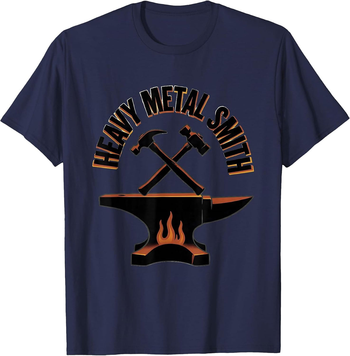 Heavy Metal Smith Funny Blacksmith Forge Metalworking Gift T-Shirt - Navy Blue