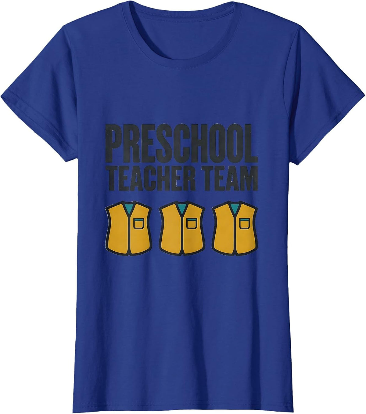 Women's Preschool Teacher Team Midcentury Modern Childcare Staff T-Shirt - Royal Blue