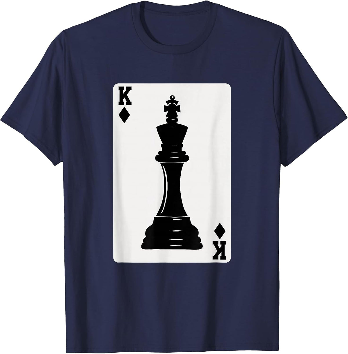 Chess King Playing Card T-Shirt - Navy Blue
