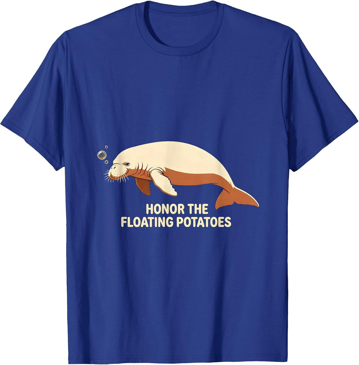 Men's Honor The Floating Potatoes Funny Manatee Lover Sea Animal T-Shirt - Royal Blue