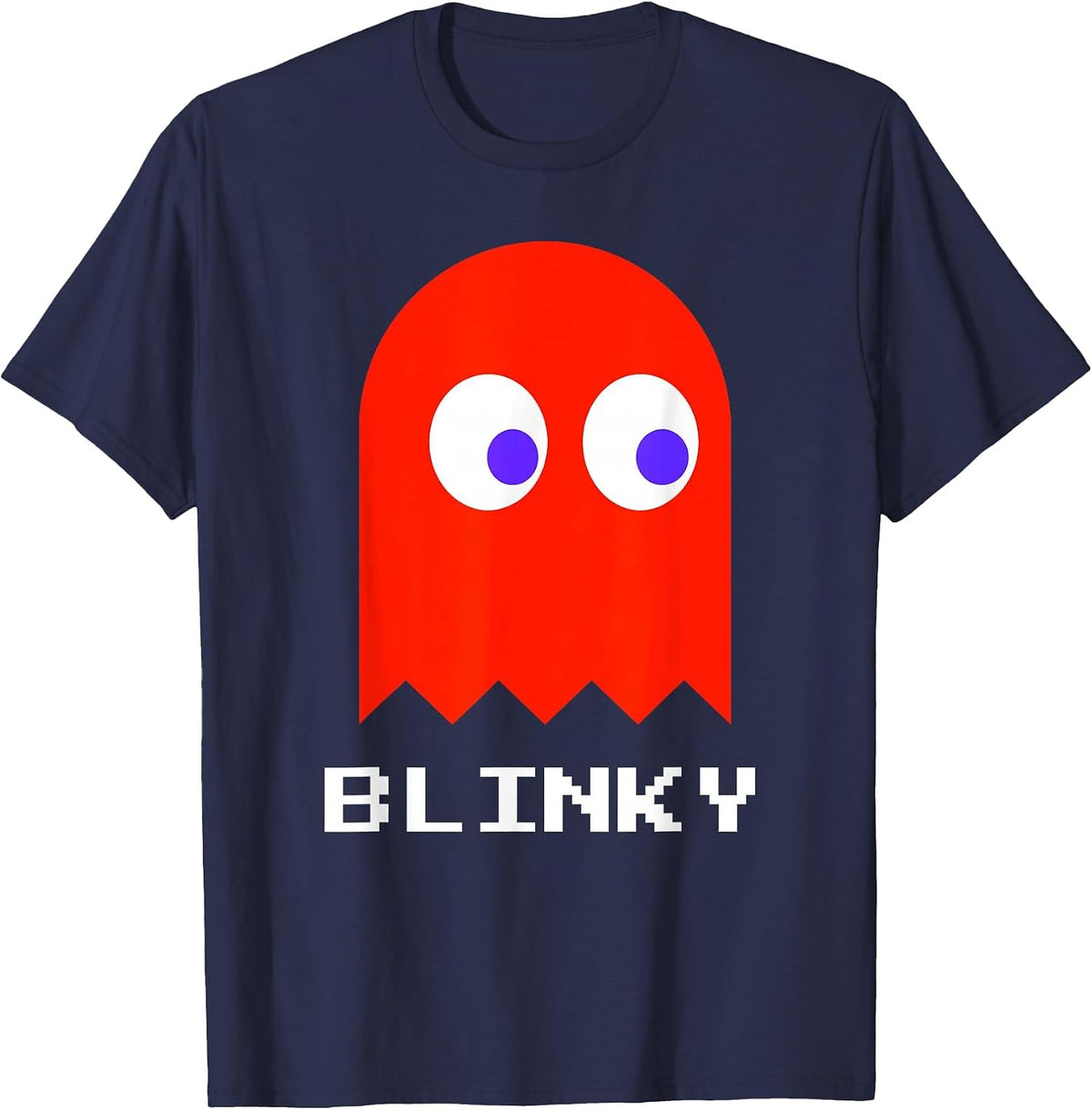 Retro Gamer Nerd Blinky Halloween Costume T-Shirt - Navy Blue