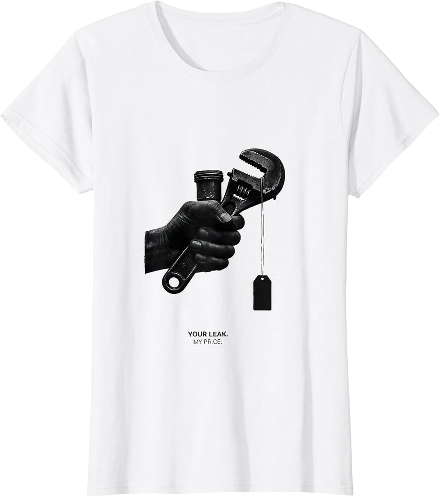 Women's Your Leak. My Price Funny Plumber Pipefitter Gift T-Shirt - White