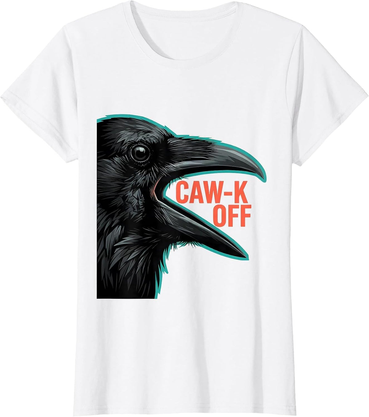 CAW-K OFF Funny Crow Bird Meme Humor Graphic T-Shirt - White