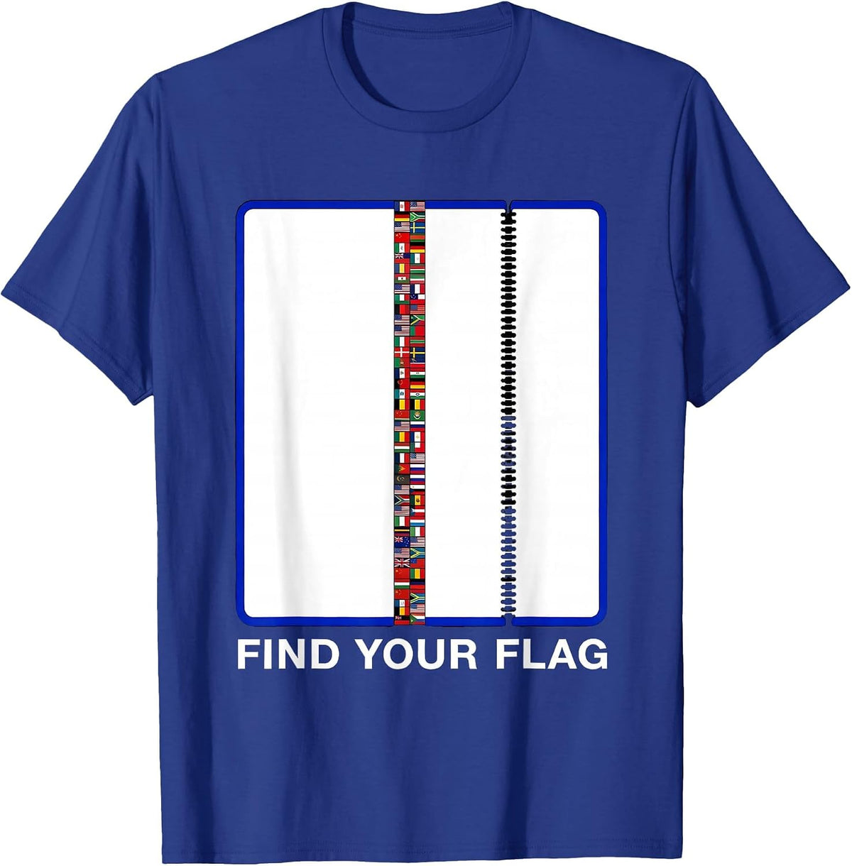 Find Your Flag International Travel Geography Enthusiast T-Shirt - Royal Blue